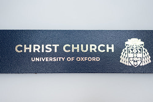 Christ Church 500th Anniversary Leather Bookmark Blue