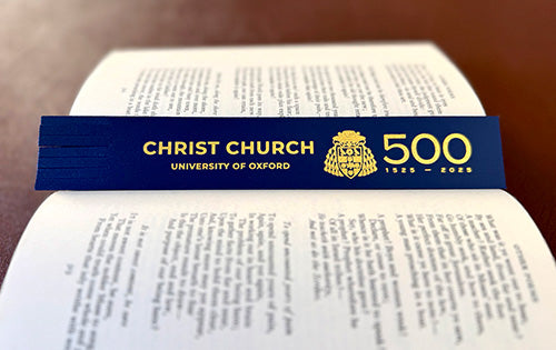 Christ Church 500th Anniversary Leather Bookmark Blue