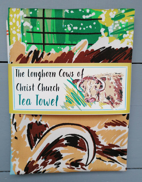 CHRIST CHUCH  LONGHORN TEA TOWEL